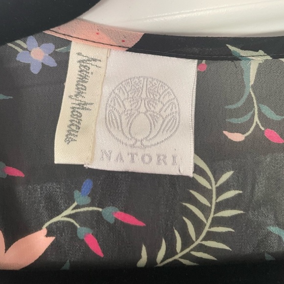 Natori + Neiman Marcus Vintage slip and robe, peacocks and flowers, one size - Picture 10 of 11